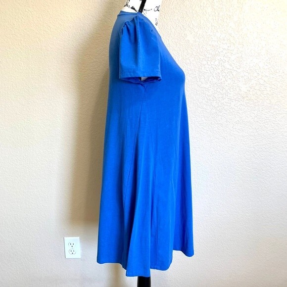 Riley & Rae Blue dress puff Short Sleeve  fit and flare Dress size M relax fit - Picture 10 of 11